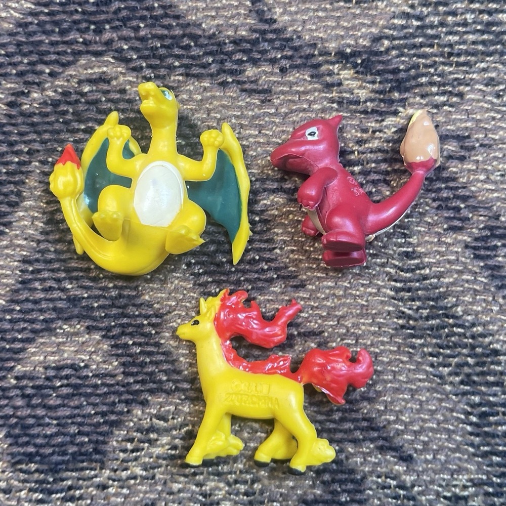 Vtg 2007 RL/W Pokemon Charizard Charmeleon Rapidash 1" Mini Figures Lot Of 3